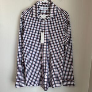 Mizzen+Main Men's Checkered Leeward plaid button down Shirt performance XL NEW!